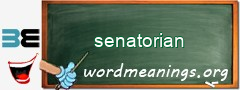 WordMeaning blackboard for senatorian